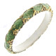 Python Snake Leather Turquoise Green Gold Bangle Bracelet