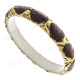 Python Snake Leather Purple Gold Bangle Bracelet