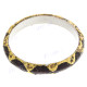 Python Snake Leather Purple Gold Bangle Bracelet