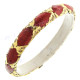 Python Snake Leather Gold Red Bangle Bracelet