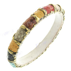 Python Snake Leather Bangle Bracelet