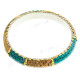 Python Snake Leather Turquoise Brown Bangle Bracelet
