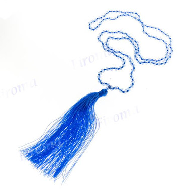 4mm Beads Nylon 32" Blue Necklace Pendant