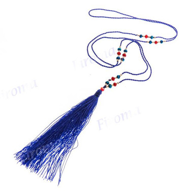 Beads Nylon 32" Purple Blue Necklace Pendant