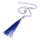 Beads Nylon 32" Purple Blue Necklace Pendant