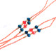 Beads Nylon 32" Peach Blue Necklace Pendant