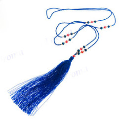 Beads Nylon 32" Blue Red Necklace Pendant