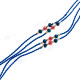 Beads Nylon 32" Blue Red Necklace Pendant
