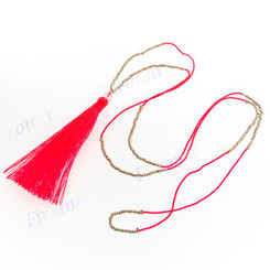 Nylon 32" Orange Pastel Necklace Pendant