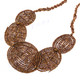 Seed Beads 24" Bronze Necklace Pendant