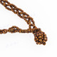 Seed Beads 24" Bronze Necklace Pendant