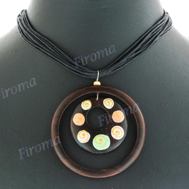 Wood Ethnic 18" Wires Necklace Earring