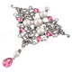 4 15/16" 925 Silver Blue Topaz Pink Quartz Mabe Pendant