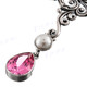 4 15/16" 925 Silver Blue Topaz Pink Quartz Mabe Pendant