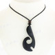Wood Maori 20" Black Necklace