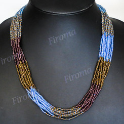 Seed Beads 24" Peacock Bronze Necklace
