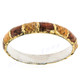 Python Snake Leather Yellow Brown Bangle Bracelet