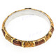 Python Snake Leather Yellow Brown Bangle Bracelet