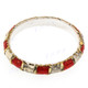 Python Snake Leather White Gold Bangle Bracelet