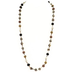 Seed Beads 24" Copper Silver Necklace