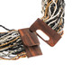 Seed Beads Bugle Buckle 18" Silver Black Necklace Bead