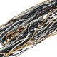 Seed Beads Bugle Buckle 18" Silver Black Necklace Bead