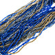 Seed Beads Bugle Buckle 18" Royal Blue Necklace Bead