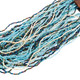 Seed Beads Bugle Buckle 18" Turquoise Aqua Necklace Bead