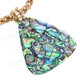 Paua Abalone Shell 17" Beige Wires Necklace Earring