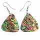 Paua Abalone Shell 17" Beige Wires Necklace Earring