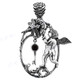 2 3/4" 925 Silver Garnet Flower Dragonfly Angel Pendant