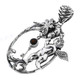 2 3/4" 925 Silver Garnet Flower Dragonfly Angel Pendant