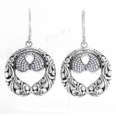 13/16" HANDMADE BALI 925 STERLING SILVER earrings