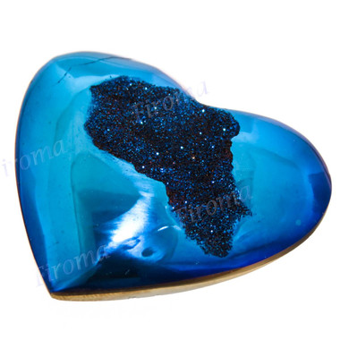 Cabochon Agate Druzy 1 9/16"(39mm) 11gr(55cts) Cobalt Blue Titanium