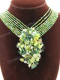 Aventurine Seed Beads Jade 15" Lime Green Necklace Pendant