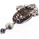 3 3/8" 925 Silver Blue Topaz Amethyst Mother Of Pearl Shell Goddess Pendant