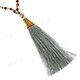 Dried Berry Seeds 4mm Glass Beads Brass us 32" Grey Tassel Necklace Pendant