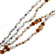 Dried Berry Seeds 4mm Glass Beads Brass us 32" Grey Tassel Necklace Pendant