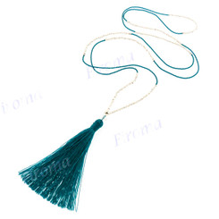 Beads Nylon us 32" Silver Tassel Necklace Pendant