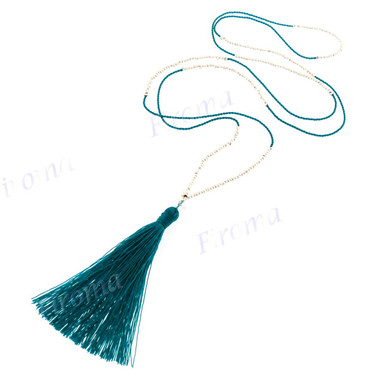 Beads Nylon us 32" Silver Tassel Necklace Pendant