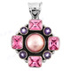 1 9/16" 925 Silver Pink Mabe Pk Quartz Amethyst Pendant