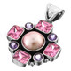 1 9/16" 925 Silver Pink Mabe Pk Quartz Amethyst Pendant