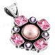 1 9/16" 925 Silver Pink Mabe Pk Quartz Amethyst Pendant