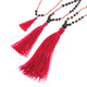 Nylon Beads us 32" Burgundy Gold Tassel Necklace Pendant