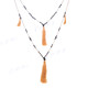 Beads Nylon us 32" Brown Gold Tassel Necklace Pendant