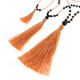 Beads Nylon us 32" Brown Gold Tassel Necklace Pendant