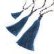 Beads Nylon us 32" Blue Gold Tassel Necklace Pendant
