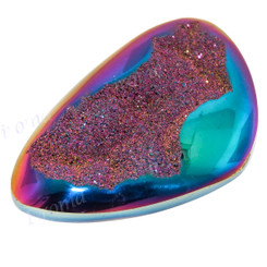 Cabochon Window Drusy 1 3/4"(44mm) 11.8gr(59cts) Titanium Rainbow