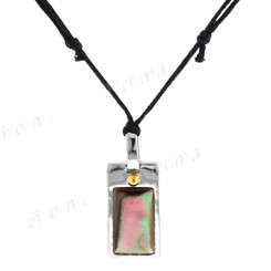 1 1/8" 925 Silver Blacklip Mother Of Pearl us Gold Pendant