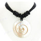 Mother Of Pearl Cotton Rope Shell 18" Black Necklace